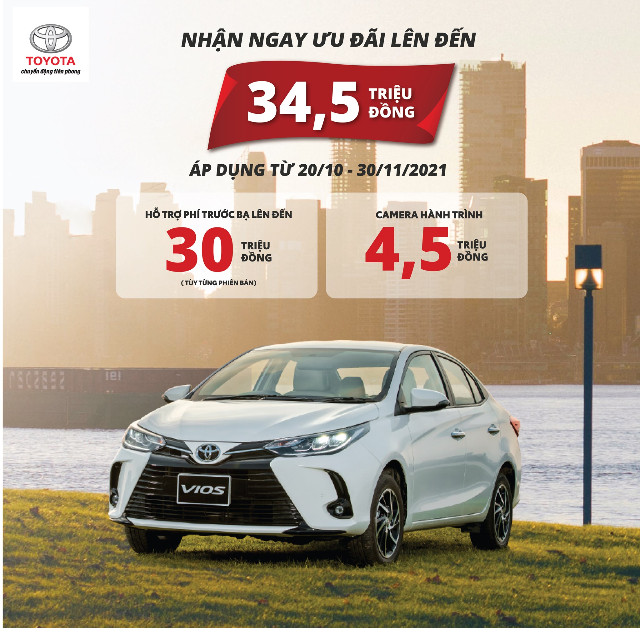 Toyota Việt Nam cùng hệ thống đại lý triển khai chương trình ưu đãi dành cho Vios lên tới 34,5 triệu đồng